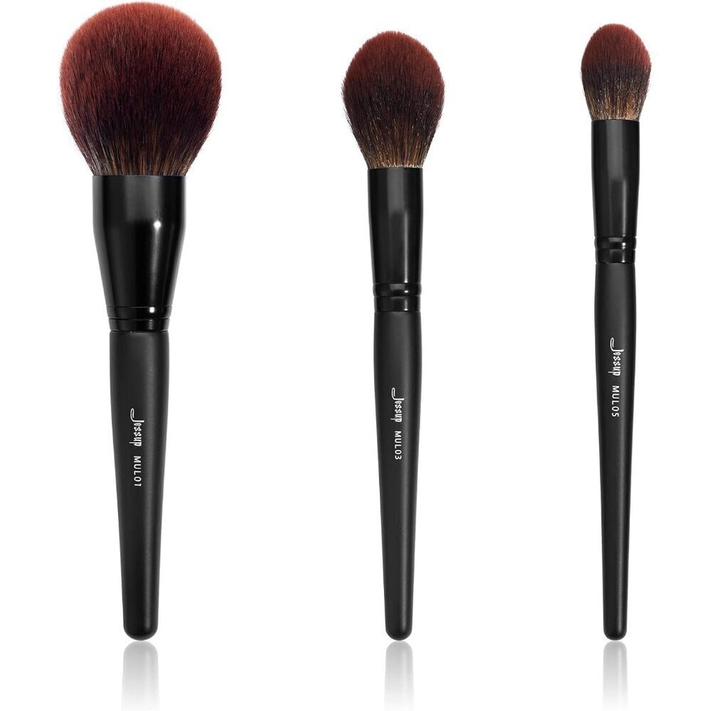 🆕 Makeup Large Brushes 3pcs Face Premium Synthetic Powder Contour Highlighter